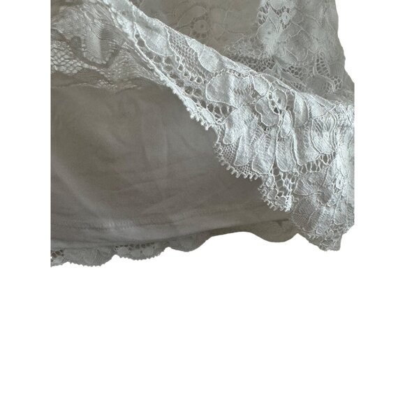 Guess Lace Long Sleeve Top Womens XS Nylon Spandex White Floral Lace-Up Boho - Picture 8 of 8